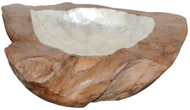 A&amp;B Home Teak Decorative Bowl With Sea Shell, 11.8&quot;X3.9&quot;| Unique Homeware - £43.52 GBP