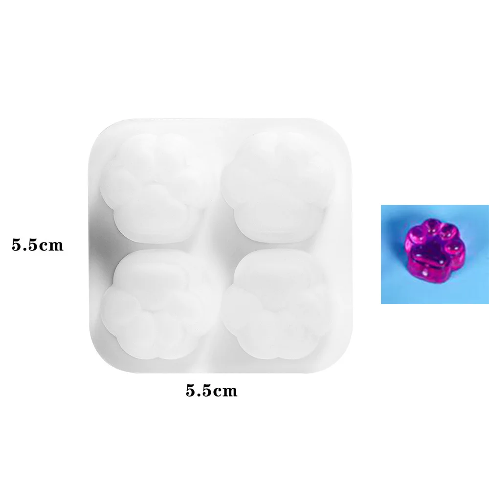 Cat Paw Silicone Mold Keychain Pendants Epoxy Resin Mould for DIY -Style 05 - $2.48