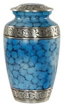 Large/Adult 200 Cubic Inch Metal Aqua Blue Cloud Funeral Cremation Urn for Ashes - £133.96 GBP
