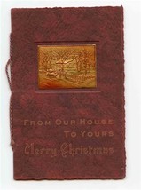 From Our House to Yours Embossed Cover with Photo Merry Christmas Card  - £18.96 GBP