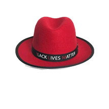Bruno Capelo Hat Fedora Red / Charcoal Black Lives Matter Collection Men&#39;s M-XL - £71.92 GBP