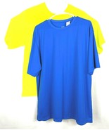 2 Shirts Mens Large Yellow Blue Bobcats Football - $31.71