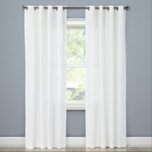 Threshold Light Filtering 2 Curtain Panel Set 95&quot; x 54&quot; Solid Natural Wh... - £37.04 GBP