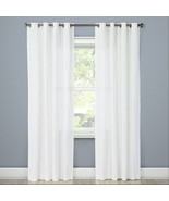 Threshold Light Filtering 2 Curtain Panel Set 95&quot; x 54&quot; Solid Natural Wh... - £36.97 GBP