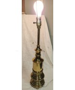Vintage Heavy Brass Candlestick Lamp 29&quot; tall 6&quot; Base Table Desk Light - £39.90 GBP