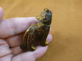 (Y-COY-ST-704) brown Tiger&#39;s eye COYOTE wild dog gemstone carving stone FIGURINE - £14.01 GBP