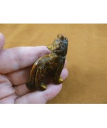 (Y-COY-ST-704) brown Tiger&#39;s eye COYOTE wild dog gemstone carving stone ... - $17.53