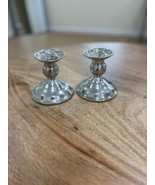 Vintage Set of 2 Pewter Candle Holders 3.5&quot; - $461.25 MXN
