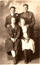 RPPC Studio View Two Men in Uniform and Badges w 2 Women UNP Postcard S18 - $11.83