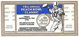 1983 Peach Bowl Game Full Ticket Florida State North Carolina - £272.48 GBP