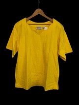 NWT VTG 1990s Cristina Women’s Short Sleeve Shirt Scalloped Neck Large Y... - $14.59