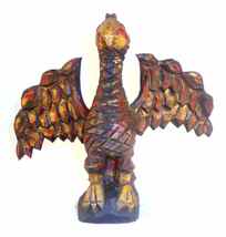 1989 Hand Carved Painted Wood Folk Art Schimmel Style Spread Eagle By J. Bastian - $777.00