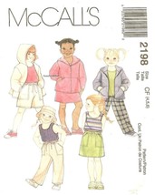 McCall&#39;s 2198 Children&#39;s Hooded Top, Tank, Pull-on Skirt, Pants Shorts 4-5-6 CUT - £7.56 GBP