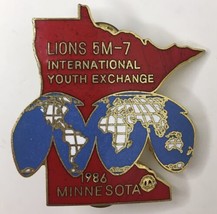 Lions Club 5M-7  International Youth Exchange 1986 Minnesota Lapel Pin - £6.41 GBP