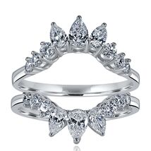 Lab Grown Diamond Tiara Enhancer 1.20 CT Wedding Ring 14k White Gold - €858,39 EUR