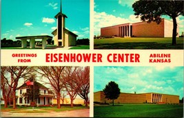 Abiline Kansas KS Greetings From Eisenhower Center UNP Chrome Postcard T13   - £3.12 GBP