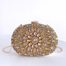 Crystal Circular Box Party Clutch Bags for Women Luxury Diamond Beaded Wedding E - £42.04 GBP
