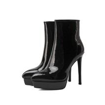 FEDONAS Fashion Platform Genuine Leather Women Winter Boots  Pointed Toe High He - £105.87 GBP