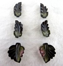 Natural Multi Colour Tourmaline 6 Pcs 36.65 Carats Carved Leaves For Earring - £240.51 GBP