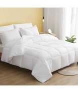Dwr 100% Cotton Fabric Covered Lightweight Down Alternative, 68X88, White - $60.94