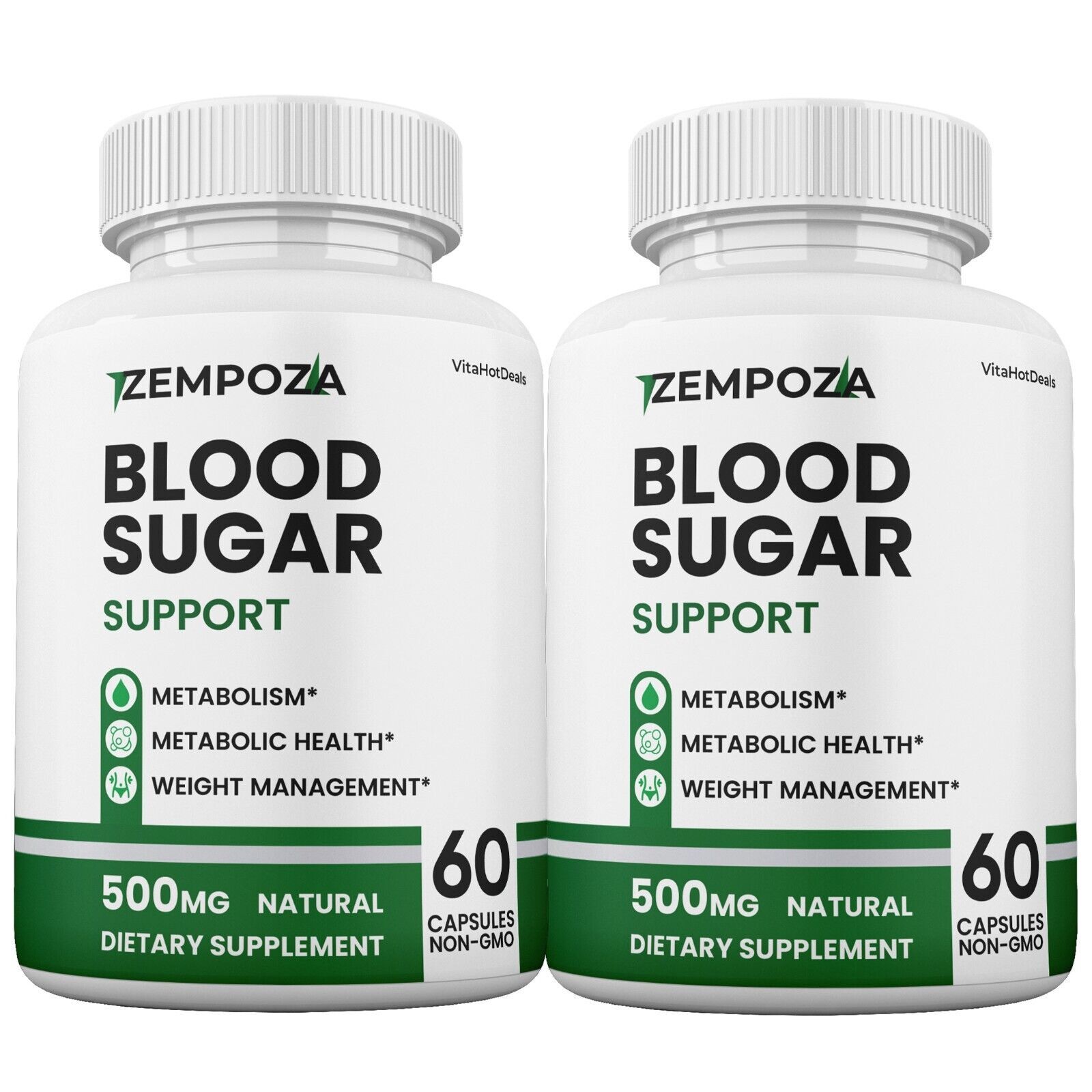 2 Pack Zempoza Blood Sugar Capsules Official Capsules Maximum Strength