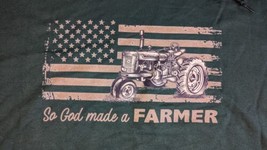 God made a farmer Green &amp; Gold Tractor/Flagg Pullover Hoodie Sz XL - $26.60