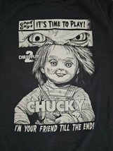 Childs Play 2 Mens Chucky Graphic Shirt Sz XL Black Good Guys Finish Last 2 Side - £14.19 GBP