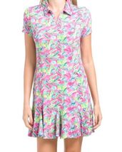 NWT Ladies IBKUL Rachel Hot Pink Short Sleeve Godet Golf Polo Dress XS S M L XL image 2