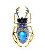 CINDY XIANG Blue Crystal tle Brooches For Women Vintage Bug Pin Insect J... - £40.87 GBP
