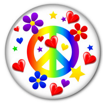 6 Rainbow World Peace And Love Pin Back Buttons We Need Love Not Hate Ships Fre - £8.78 GBP