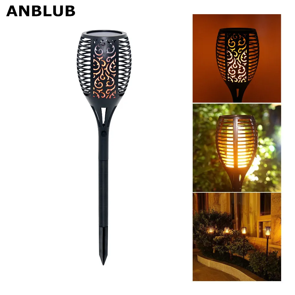 Upgraded Solar Torch Lights 96 LEDs 1 Mode Outdoor Flickering Flame Lamp Waterpr - £165.44 GBP
