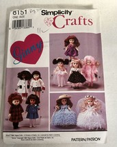 Simplicity 8151 Doll Clothes Pattern for 8” Ginny Doll Dresses Coats 1992 - £7.76 GBP