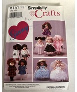 Simplicity 8151 Doll Clothes Pattern for 8” Ginny Doll Dresses Coats 1992 - £7.75 GBP