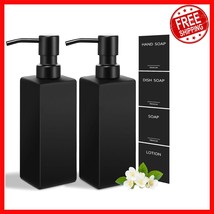 Matte Black 12oz Soap Dispenser Set - Perfect for Stylish Kitchens &amp; Bat... - $42.21 CAD