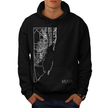 Wellcoda Miami City Map Fashion Mens Hoodie, Big Casual Hooded Sweatshirt - £25.87 GBP+