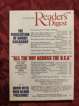 Readers Digest November 1984 Andrei Sakharov Jeremy Lucas Linn Yann Ashby Harper - £5.39 GBP