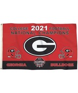 UGA NCAA University of Georgia 2021 National Champions Logo 3&#39;x5&#39; Flag R... - £30.37 GBP