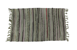 Zeckos Multicolored Cotton Chindi Rag Fringed Throw Rug - £20.63 GBP