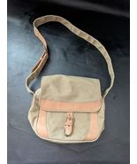 Vintage Ll Bean Beige Leinen Leder Schnalle Crossbody Schultertasche 11 ... - $752.29 MXN