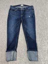 Hudson Jeans Womens 28 Blue Muse Crop Skinny 5 Inch Cuff Stretch Denim P... - $24.74