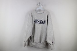 Vtg 80s Champion Reverse Weave Mens L University of Michigan Sweatshirt Gray USA - £118.66 GBP