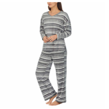 Nautica Pajama PJ Set Women&#39;s size XL 2 Piece Fleece Sleepwear V-Neck Top Gray - £17.64 GBP