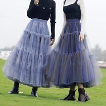 Purple Dye Layered Tulle Skirt Outfit Puffy Tulle Tutu Skirt Holiday Tulle Skirt image 3