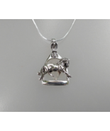 Stirrup and Buckle horse jewelry Sterling Silver pendant &amp; chain necklac... - £96.97 GBP