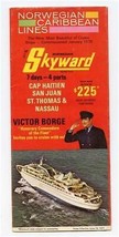 MS Skyward Caribbean Brochure 1971 NCL Norwegian Caribbean Lines Victor Borge - £30.07 GBP