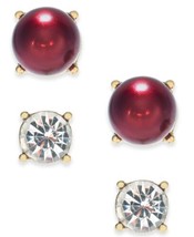 allbrand365 designer Womens Gold Tone Imitation Pearl 2 Piece Set Stud Earrings - £17.24 GBP