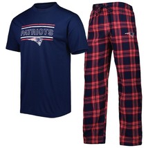 New England Patriots Women&#39;s Flannel PJ Set Navy/Red NWT MEDIUM OFFIC LI... - $27.95
