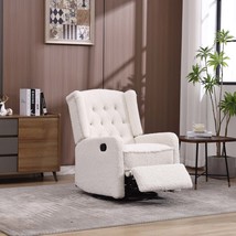 Swivel Rocking Recliner Chair (White Teddy) - £265.98 GBP