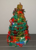 Vintage Table Top Christmas Tree Stacked Presents Gifts 13&quot; Tall - £19.69 GBP