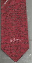 NEW! Vintage Monticello Thomas Jefferson Memorial Foundation Tie 100% Silk Red - £15.97 GBP